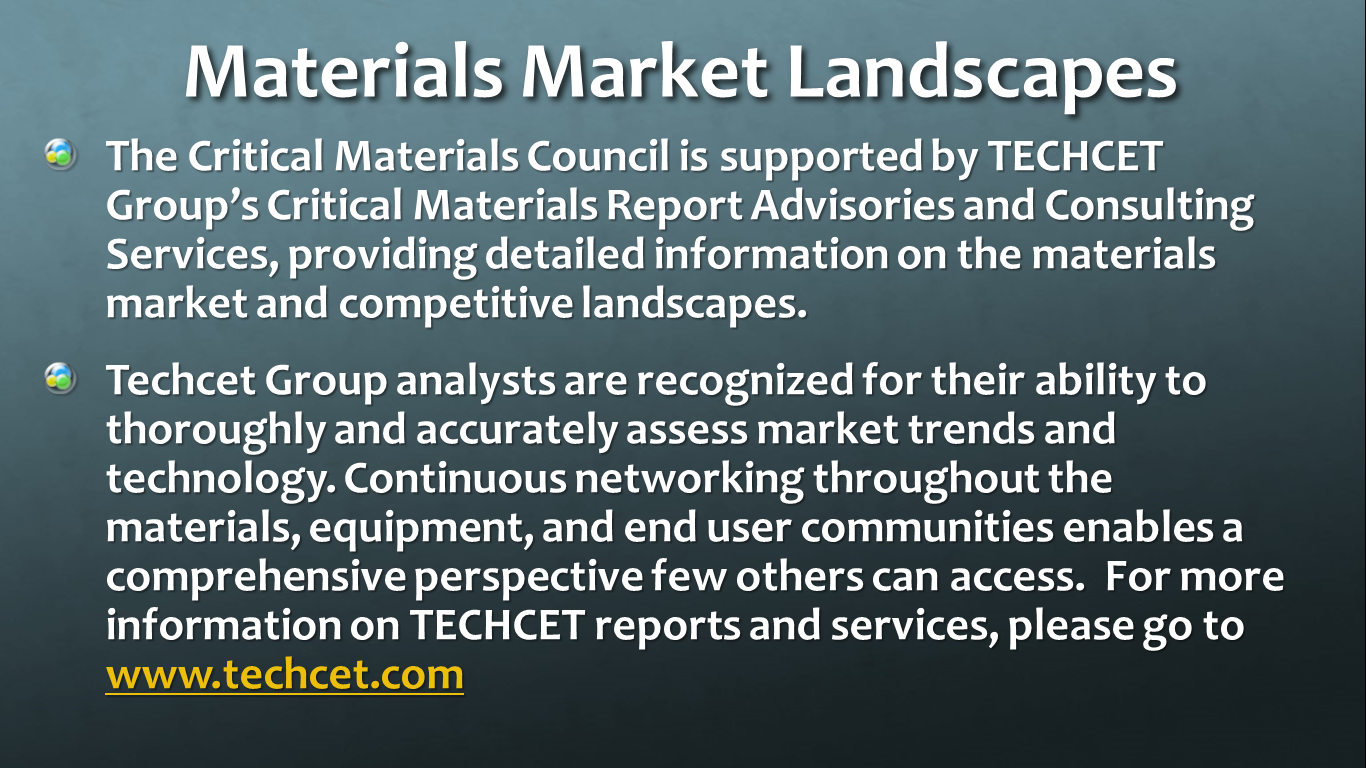 Materials Markets Landscapes Description